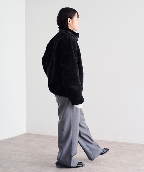 U by SPICK&SPAN(ユーバイスピックアンドスパン)の「TAION / タイオン MOUNTAIN BOA FLEECE HIGH NECK JACK(ブルゾン・レディース・ブラック/ブラウン・MEDIUM)」の18枚目の写真