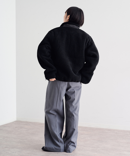 U by SPICK&SPAN(ユーバイスピックアンドスパン)の「TAION / タイオン MOUNTAIN BOA FLEECE HIGH NECK JACK(ブルゾン・レディース・ブラック/ブラウン・MEDIUM)」の19枚目の写真