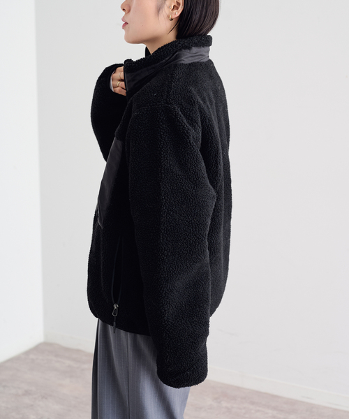 U by SPICK&SPAN(ユーバイスピックアンドスパン)の「TAION / タイオン MOUNTAIN BOA FLEECE HIGH NECK JACK(ブルゾン・レディース・ブラック/ブラウン・MEDIUM)」の21枚目の写真