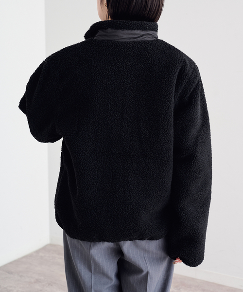 U by SPICK&SPAN(ユーバイスピックアンドスパン)の「TAION / タイオン MOUNTAIN BOA FLEECE HIGH NECK JACK(ブルゾン・レディース・ブラック/ブラウン・MEDIUM)」の22枚目の写真