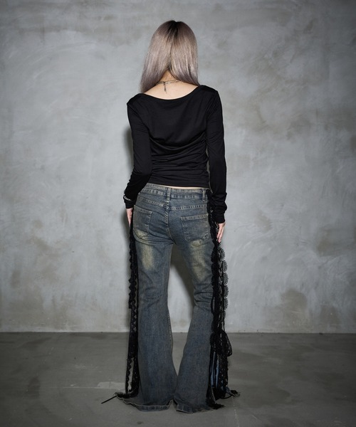 dollslutz(ドルズラッツ)の「【dollslutz】kiss and confession L/S tee /【ドルズラッツ】キスアンドコンフェッションロングスリーブT(Tシャツ/カットソー・レディース・ホワイト×レッド/ブラック×ブルー・FREE)」の18枚目の写真