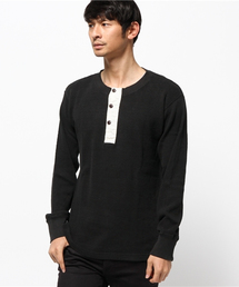 【JEMORGAN】長袖ハニカムワッフルクルーネック Tシャツ