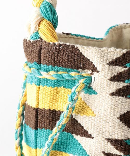 Another Edition（アナザーエディション）の「ネイティブ柄巾着ショルダーバッグ/AEBC JQ キンチャクSHLD◆（ショルダーバッグ・レディース・ブラウン/ターコイズブルー・FREE）」の7枚目の写真