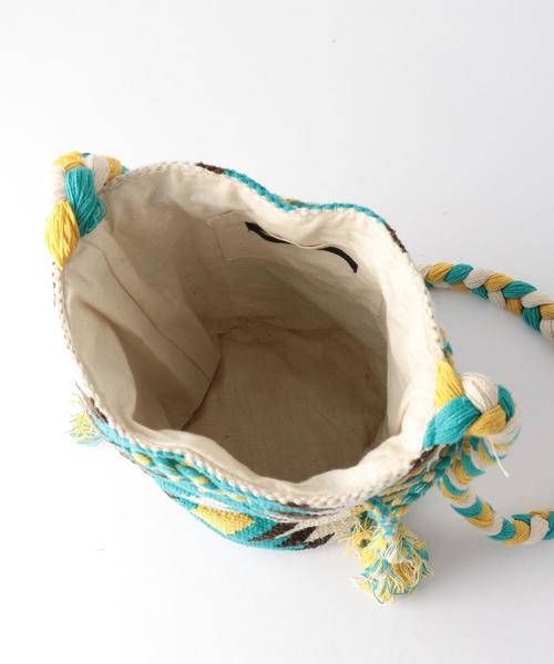 Another Edition（アナザーエディション）の「ネイティブ柄巾着ショルダーバッグ/AEBC JQ キンチャクSHLD◆（ショルダーバッグ・レディース・ブラウン/ターコイズブルー・FREE）」の9枚目の写真