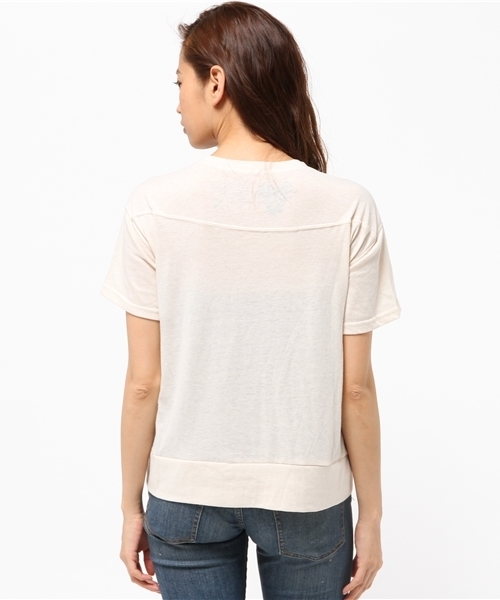 RNA-N(アールエヌエーエヌ)の「M0393 T/Cウエストむすびカットソー(Tシャツ/カットソー・レディース・レッド/スミクロ/オフホワイト・MEDIUM)」の9枚目の写真