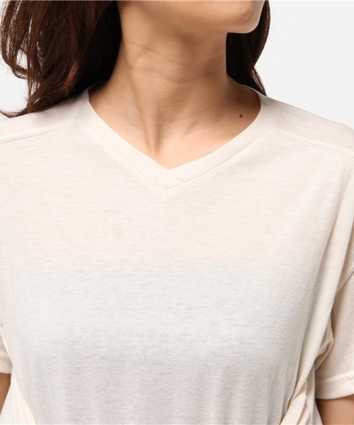 RNA-N(アールエヌエーエヌ)の「M0393 T/Cウエストむすびカットソー(Tシャツ/カットソー・レディース・レッド/スミクロ/オフホワイト・MEDIUM)」の10枚目の写真