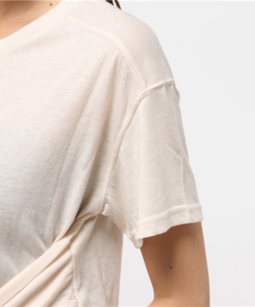 RNA-N(アールエヌエーエヌ)の「M0393 T/Cウエストむすびカットソー(Tシャツ/カットソー・レディース・レッド/スミクロ/オフホワイト・MEDIUM)」の11枚目の写真