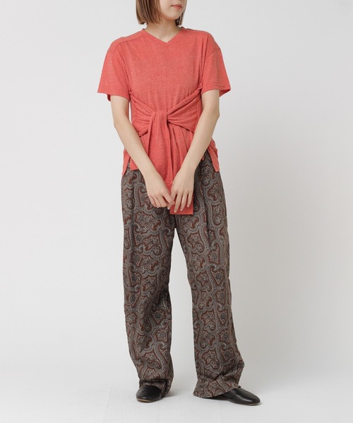 RNA-N(アールエヌエーエヌ)の「M0393 T/Cウエストむすびカットソー(Tシャツ/カットソー・レディース・レッド/スミクロ/オフホワイト・MEDIUM)」の18枚目の写真