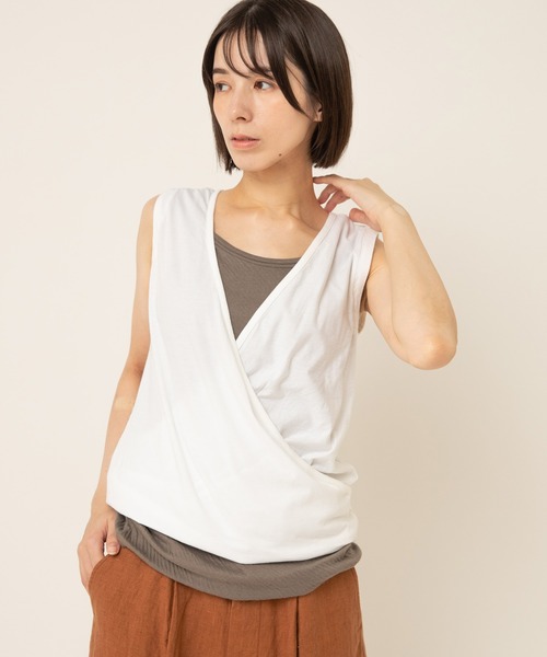 RNA-N（アールエヌエーエヌ）の「M0460 デザインノースリーブ（Tシャツ/カットソー・レディース・ブラック/ホワイト/グレー・MEDIUM）」の13枚目の写真