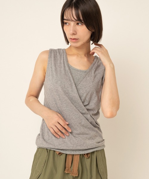 RNA-N（アールエヌエーエヌ）の「M0460 デザインノースリーブ（Tシャツ/カットソー・レディース・ブラック/ホワイト/グレー・MEDIUM）」の14枚目の写真
