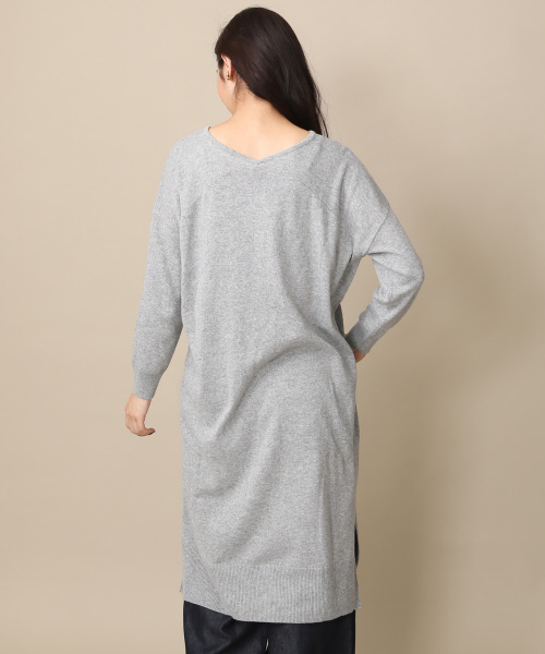 MYSELF ABAHOUSE（マイセルフアバハウス）の「アンゴラ混天竺VネックWIDEワンピース（ワンピース・レディース・グレー/ダークブラウン/オレンジ系その他5/ブラック・FREE）」の7枚目の写真