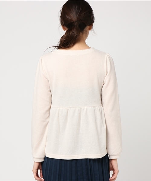axes femme(アクシーズファム)の「ラメカットレースプルオーバー(Tシャツ/カットソー・レディース・ピンク/グレー/キナリ/サックスブルー・MEDIUM)」の7枚目の写真