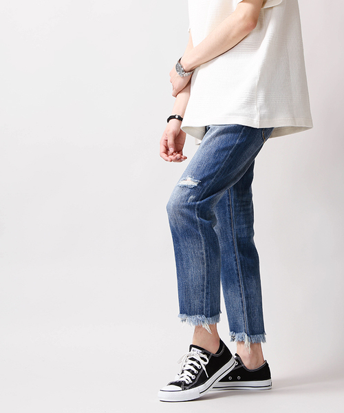 WEGO（ウィゴー）の「WEGO/エアーデニムクラッシュスリムパンツ（デニムパンツ・メンズ・ホワイト/ブラック/インディゴブルー・LARGE/MEDIUM）」の20枚目の写真