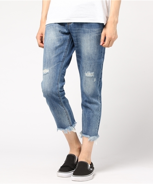 WEGO（ウィゴー）の「WEGO/エアーデニムクラッシュスリムパンツ（デニムパンツ・メンズ・ホワイト/ブラック/インディゴブルー・LARGE/MEDIUM）」の16枚目の写真