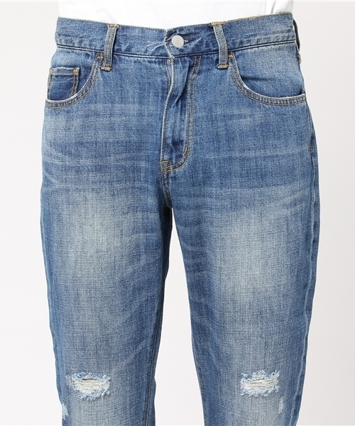 WEGO（ウィゴー）の「WEGO/エアーデニムクラッシュスリムパンツ（デニムパンツ・メンズ・ホワイト/ブラック/インディゴブルー・LARGE/MEDIUM）」の12枚目の写真