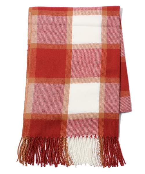 coen（コーエン）の「チェックストール2（ストール/ショール・レディース・ピンク/レッド/ケリー/ライトブルー・フリー）」の4枚目の写真