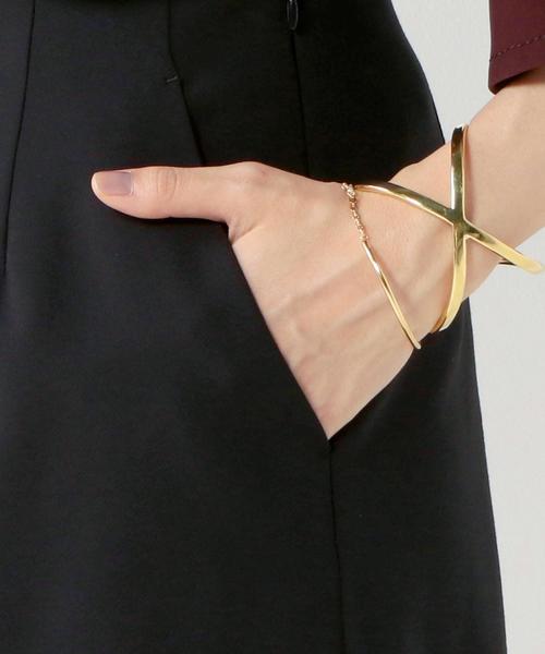 Jewel Changes（ジュエルチェンジズ）の「◇JOC R/N ダブルクロス ハイウエスト / 3分丈（その他パンツ・レディース・オフホワイト/ブラック・34/36/38）」の8枚目の写真