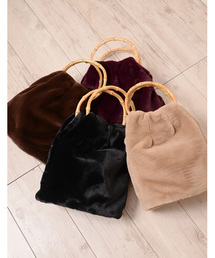 Re:EDIT | バンブーハンドルエコファーバケツハンドバッグ(トートバッグ)