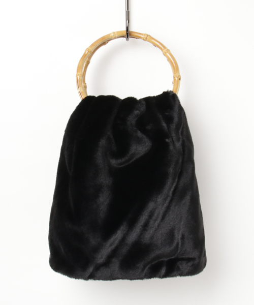 Re:EDIT（リエディ）の「バンブーハンドルエコファーバケツハンドバッグ（トートバッグ・レディース・ブラック/ベージュ/パープル/ブラウン・FREE）」の11枚目の写真