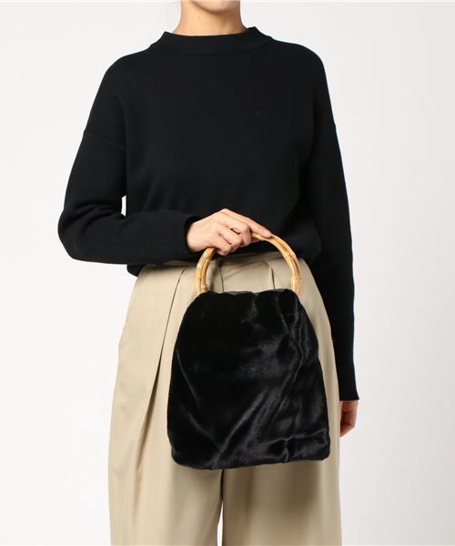 Re:EDIT（リエディ）の「バンブーハンドルエコファーバケツハンドバッグ（トートバッグ・レディース・ブラック/ベージュ/パープル/ブラウン・FREE）」の8枚目の写真