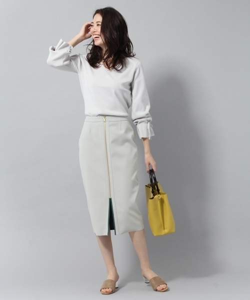 Andemiu（アンデミュウ）の「ソデリボンソウバリプルオーバー783192（ニット/セーター・レディース・ライトグレー/パープル/ネイビー/オフホワイト/グリーン・FREE）」の10枚目の写真