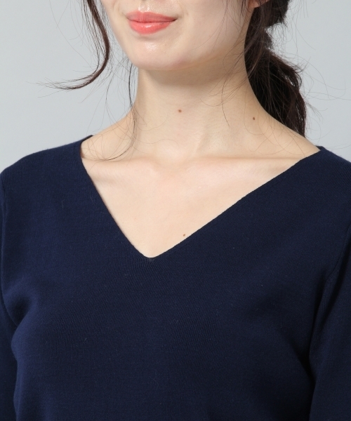 Andemiu（アンデミュウ）の「ソデリボンソウバリプルオーバー783192（ニット/セーター・レディース・ライトグレー/パープル/ネイビー/オフホワイト/グリーン・FREE）」の12枚目の写真