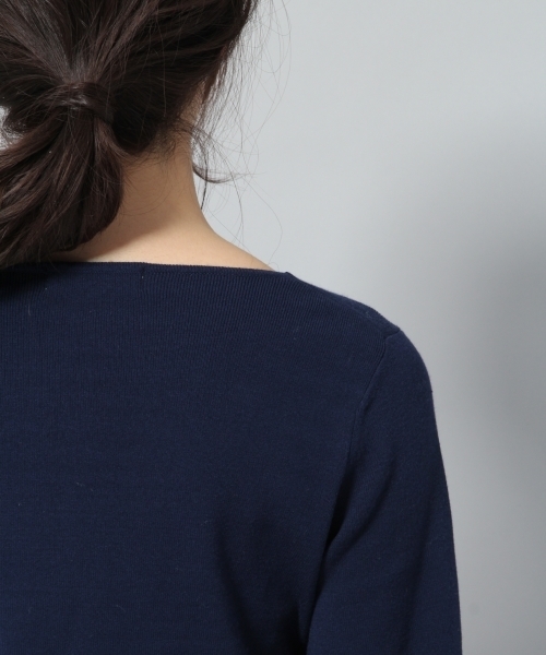 Andemiu（アンデミュウ）の「ソデリボンソウバリプルオーバー783192（ニット/セーター・レディース・ライトグレー/パープル/ネイビー/オフホワイト/グリーン・FREE）」の11枚目の写真