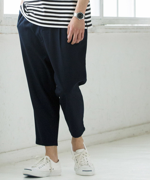WEGO(ウィゴー)の「WEGO/ストレッチクロップドペグトップパンツ(スラックス・メンズ・ネイビー/ブラック/ライトグレー・MEDIUM/SMALL/LARGE)」の1枚目の写真
