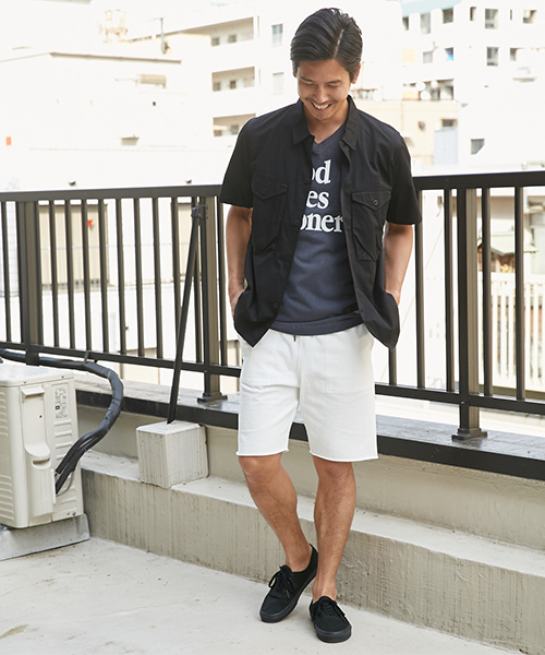 AZUL by moussy（アズールバイマウジー）の「ミリタリー半袖シャツ（シャツ/ブラウス・メンズ・ブラック/カーキ・LARGE/MEDIUM/SMALL）」の5枚目の写真