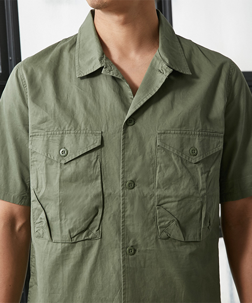 AZUL by moussy（アズールバイマウジー）の「ミリタリー半袖シャツ（シャツ/ブラウス・メンズ・ブラック/カーキ・LARGE/MEDIUM/SMALL）」の17枚目の写真