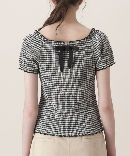 BLUE LABEL CRESTBRIDGE（ブルーレーベルクレストブリッジ）の「【店舗限定】楊柳ギンガム　ジャージープルオーバー（Tシャツ/カットソー・レディース・ブラック/ブルー系その他5・38）」の8枚目の写真