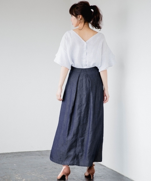 A part by(アパートバイ)の「リヨセルデニムマキシスカート 803901(スカート・レディース・ネイビー・MEDIUM/LARGE)」の3枚目の写真