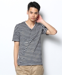 ビン染め ボーダーTEE