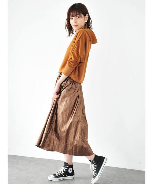 Editt by YECCA VECCA（エディットバイイェッカヴェッカ）の「シャイニーギャザースカート（スカート・レディース・シルバー/ゴールド/ブロンズ・FREE）」の19枚目の写真