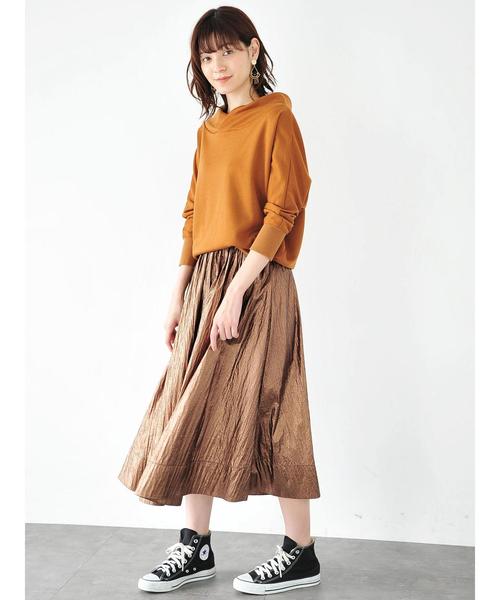 Editt by YECCA VECCA（エディットバイイェッカヴェッカ）の「シャイニーギャザースカート（スカート・レディース・シルバー/ゴールド/ブロンズ・FREE）」の18枚目の写真