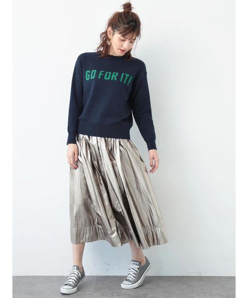 Editt by YECCA VECCA（エディットバイイェッカヴェッカ）の「シャイニーギャザースカート（スカート・レディース・シルバー/ゴールド/ブロンズ・FREE）」の15枚目の写真