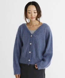 ブラッシュモヘアジャージーVネックカーディガン