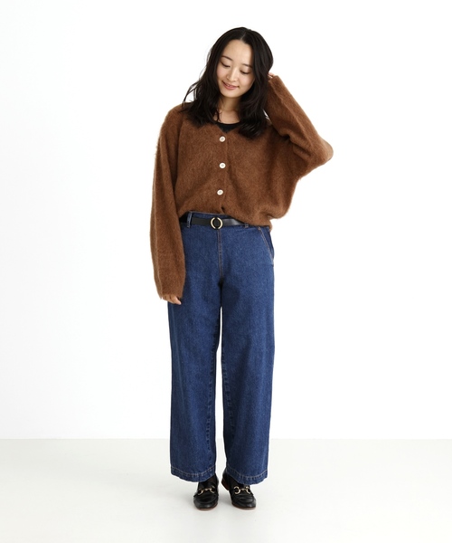 Munich（ミューニック）の「ブラッシュモヘアジャージーＶネックカーディガン（カーディガン/ボレロ・レディース・ブラウン/ピンク/イエロー/ブルー・FREE）」の17枚目の写真