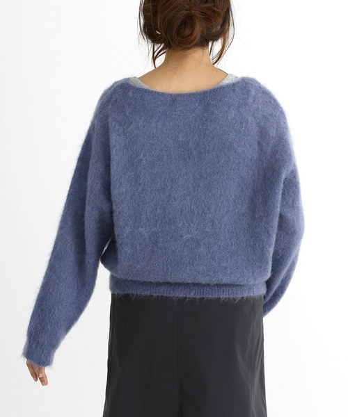 Munich（ミューニック）の「ブラッシュモヘアジャージーＶネックカーディガン（カーディガン/ボレロ・レディース・ブラウン/ピンク/イエロー/ブルー・FREE）」の9枚目の写真