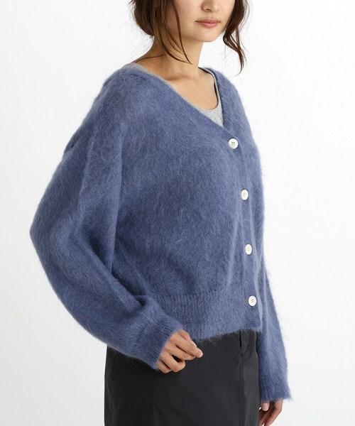 Munich（ミューニック）の「ブラッシュモヘアジャージーＶネックカーディガン（カーディガン/ボレロ・レディース・ブラウン/ピンク/イエロー/ブルー・FREE）」の15枚目の写真