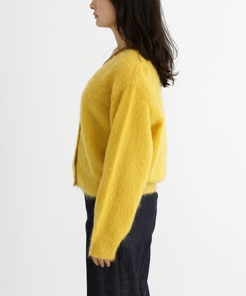 Munich（ミューニック）の「ブラッシュモヘアジャージーＶネックカーディガン（カーディガン/ボレロ・レディース・ブラウン/ピンク/イエロー/ブルー・FREE）」の7枚目の写真