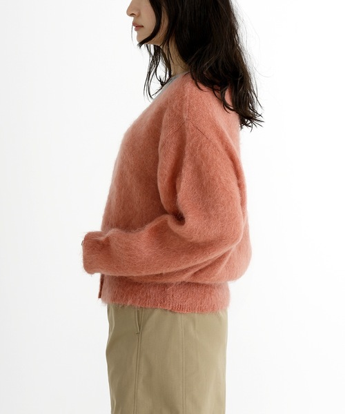 Munich（ミューニック）の「ブラッシュモヘアジャージーＶネックカーディガン（カーディガン/ボレロ・レディース・ブラウン/ピンク/イエロー/ブルー・FREE）」の16枚目の写真