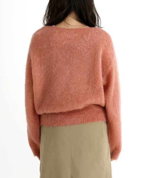 Munich（ミューニック）の「ブラッシュモヘアジャージーＶネックカーディガン（カーディガン/ボレロ・レディース・ブラウン/ピンク/イエロー/ブルー・FREE）」の12枚目の写真