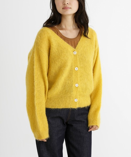 Munich（ミューニック）の「ブラッシュモヘアジャージーＶネックカーディガン（カーディガン/ボレロ・レディース・ブラウン/ピンク/イエロー/ブルー・FREE）」の22枚目の写真