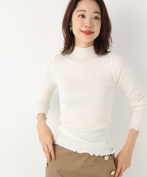 A part by（アパートバイ）の「シルクコン／メローハイネックLS 802100（Tシャツ/カットソー・レディース・ホワイト/ホワイト系その他/ブラック/カーキ・FREE）」の2枚目の写真