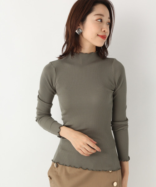 A part by（アパートバイ）の「シルクコン／メローハイネックLS 802100（Tシャツ/カットソー・レディース・ホワイト/ホワイト系その他/ブラック/カーキ・FREE）」の4枚目の写真