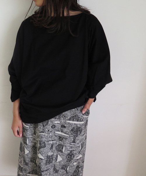 Ne-net（ネネット）の「(S)wantan jersey（Tシャツ/カットソー・レディース・ブラック/ブラウン/その他4/その他5・02）」の2枚目の写真