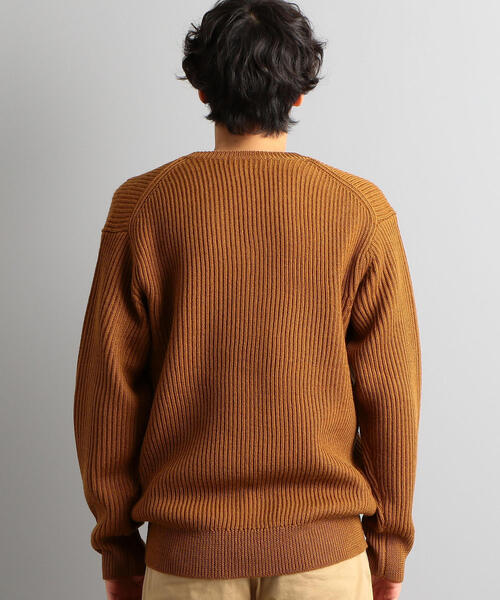 green label relaxing（グリーンレーベルリラクシング）の「SC WO/AC 畦 Vネック ニット ◆（ニット/セーター・メンズ・グレー/ブラウン/ロイヤルブルー・S/M/L/XL）」の6枚目の写真