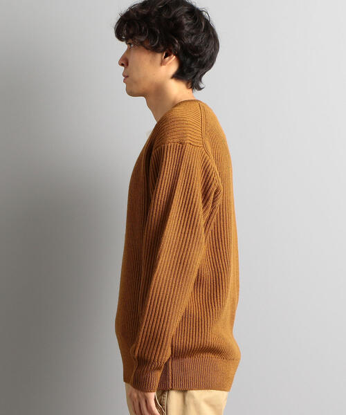 green label relaxing（グリーンレーベルリラクシング）の「SC WO/AC 畦 Vネック ニット ◆（ニット/セーター・メンズ・グレー/ブラウン/ロイヤルブルー・S/M/L/XL）」の8枚目の写真