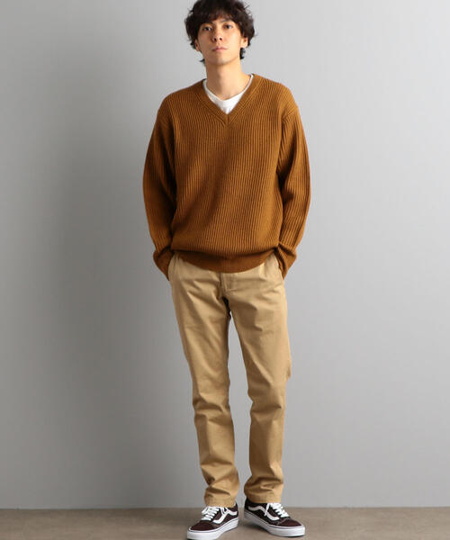 green label relaxing（グリーンレーベルリラクシング）の「SC WO/AC 畦 Vネック ニット ◆（ニット/セーター・メンズ・グレー/ブラウン/ロイヤルブルー・S/M/L/XL）」の14枚目の写真